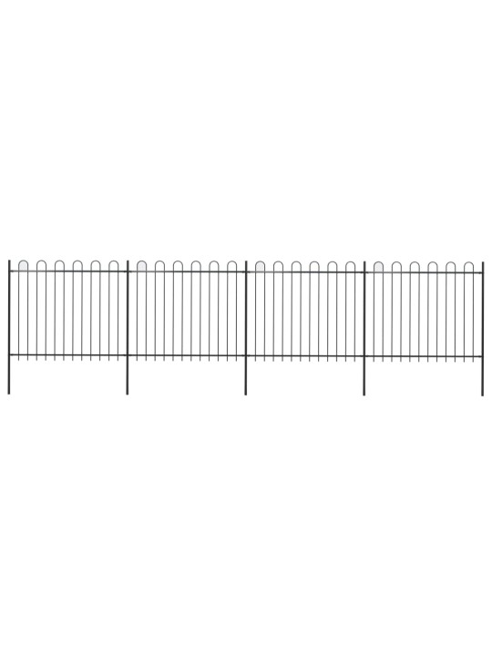 Puutarha-aita kaarikärjillä 6,8x1,5 m teräs musta