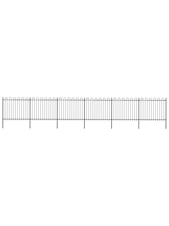 Puutarha-aita kaarikärjillä 10,2x1,5 m teräs musta