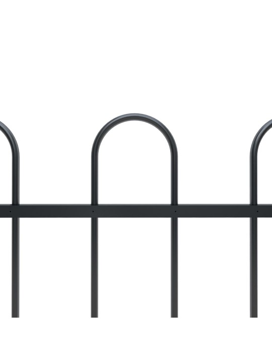 Puutarha-aita kaarikärjillä 10,2x1,5 m teräs musta