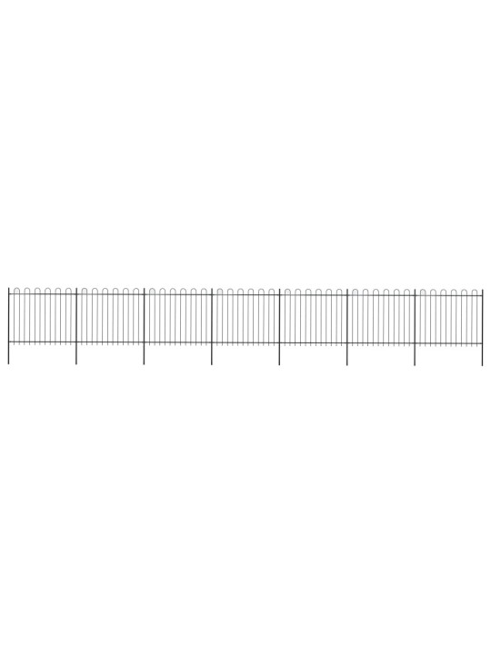 Puutarha-aita kaarikärjillä 11,9x1,5 m teräs musta