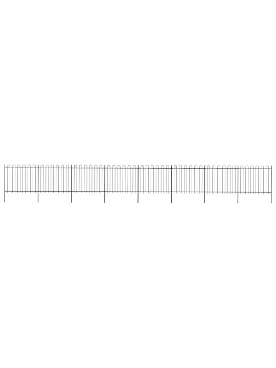 Puutarha-aita kaarikärjillä 13,6x1,5 m teräs musta