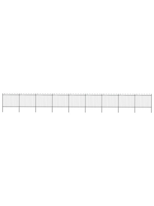 Puutarha-aita kaarikärjillä 15,3x1,5 m teräs musta