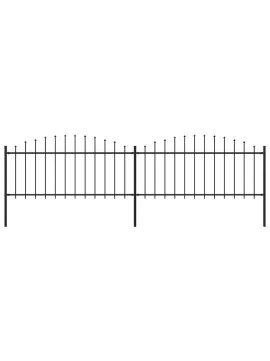 Puutarha-aita keihäskärjillä teräs (0,5-0,75)x3,4 m musta