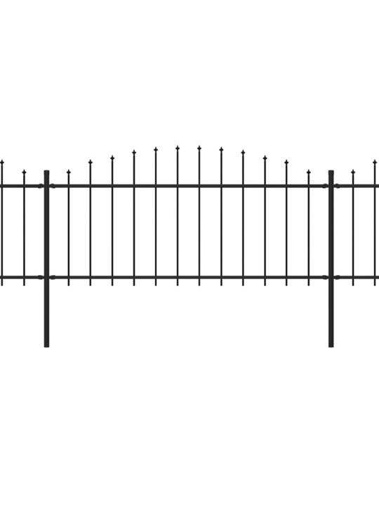 Puutarha-aita keihäskärjillä teräs (0,5-0,75)x3,4 m musta