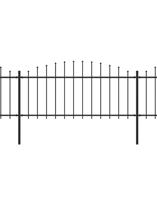 Puutarha-aita keihäskärjillä teräs (0,5-0,75)x5,1 m musta