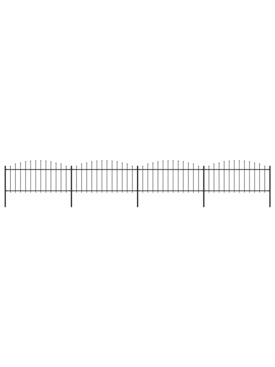 Puutarha-aita keihäskärjillä teräs (0,5-0,75)x6,8 m musta