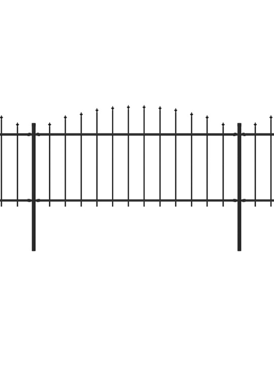 Puutarha-aita keihäskärjillä teräs (0,5-0,75)x6,8 m musta
