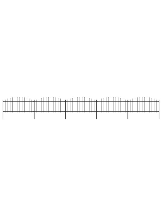 Puutarha-aita keihäskärjillä teräs (0,5-0,75)x8,5 m musta
