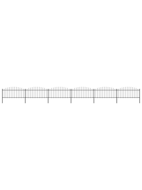 Puutarha-aita keihäskärjillä teräs (0,5-0,75)x10,2 m musta