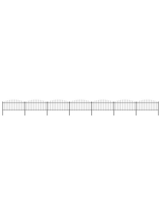 Puutarha-aita keihäskärjillä teräs (0,5-0,75)x11,9 m musta