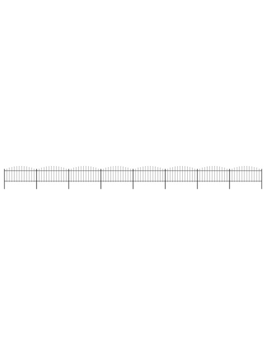Puutarha-aita keihäskärjillä teräs (0,5-0,75)x13,6 m musta