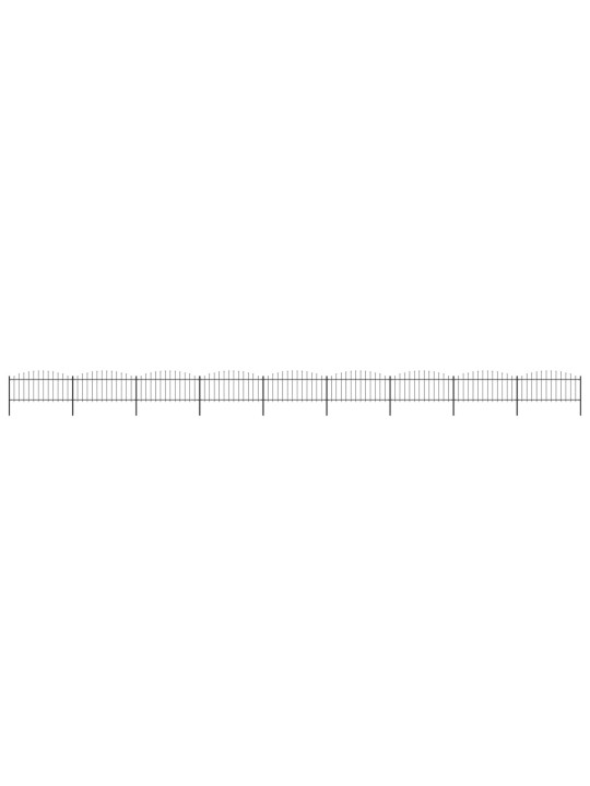 Puutarha-aita keihäskärjillä teräs (0,5-0,75)x15,3 m musta