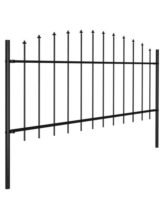 Puutarha-aita keihäskärjillä teräs (0,5-0,75)x15,3 m musta