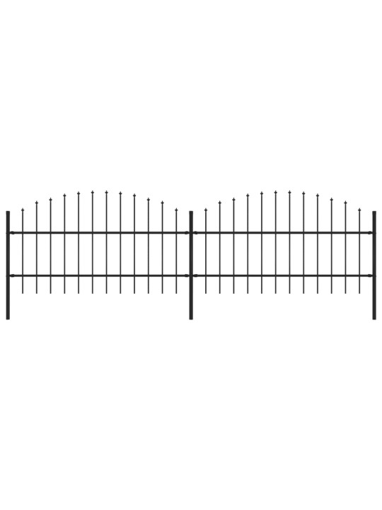 Puutarha-aita keihäskärjillä teräs (0,75-1)x3,4 m musta