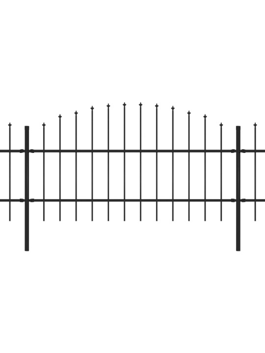 Puutarha-aita keihäskärjillä teräs (0,75-1)x3,4 m musta