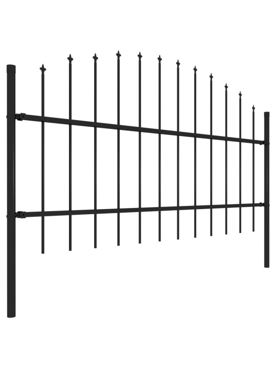 Puutarha-aita keihäskärjillä teräs (0,75-1)x3,4 m musta