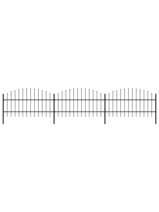 Puutarha-aita keihäskärjillä teräs (0,75-1)x5,1 m musta