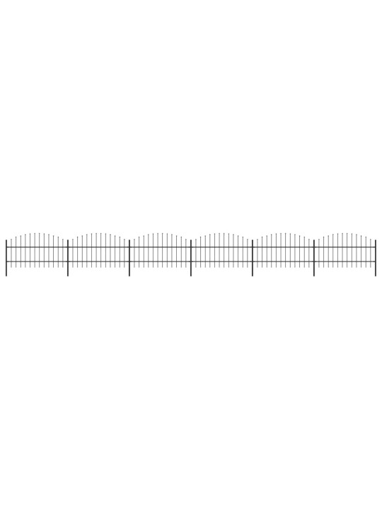 Puutarha-aita keihäskärjillä teräs (0,75-1)x10,2 m musta