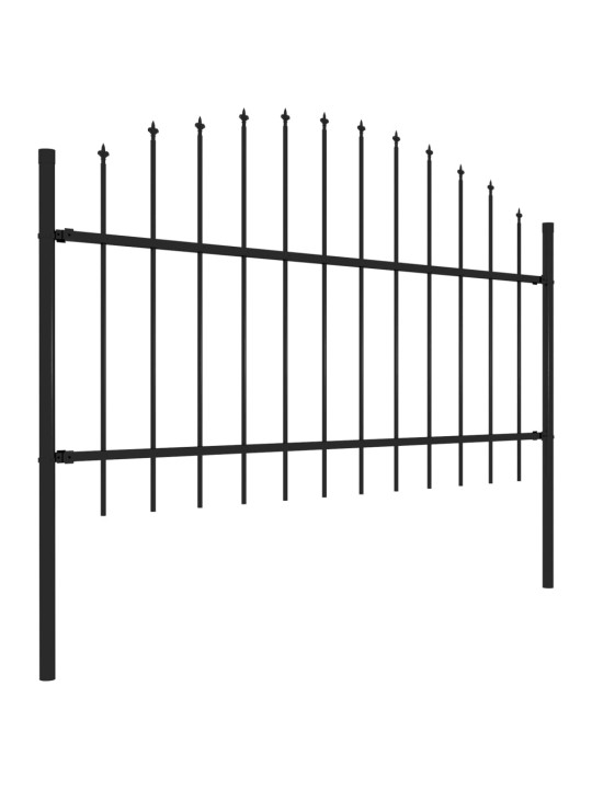 Puutarha-aita keihäskärjillä teräs (1-1,25)x5,1 m musta