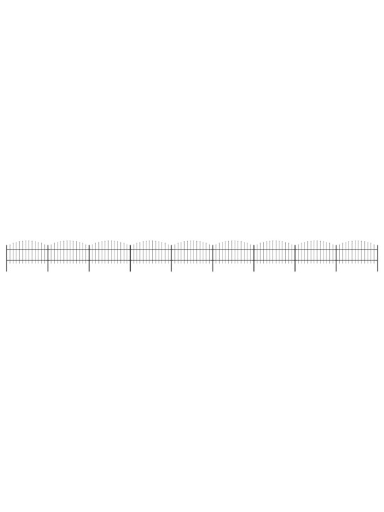 Puutarha-aita keihäskärjillä teräs (1-1,25)x15,3 m musta