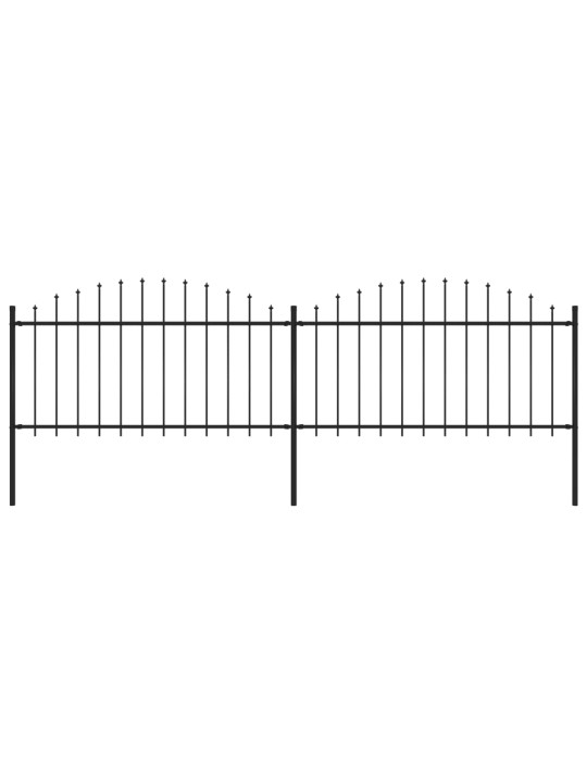 Puutarha-aita keihäskärjillä teräs (1,25-1,5)x3,4 m musta