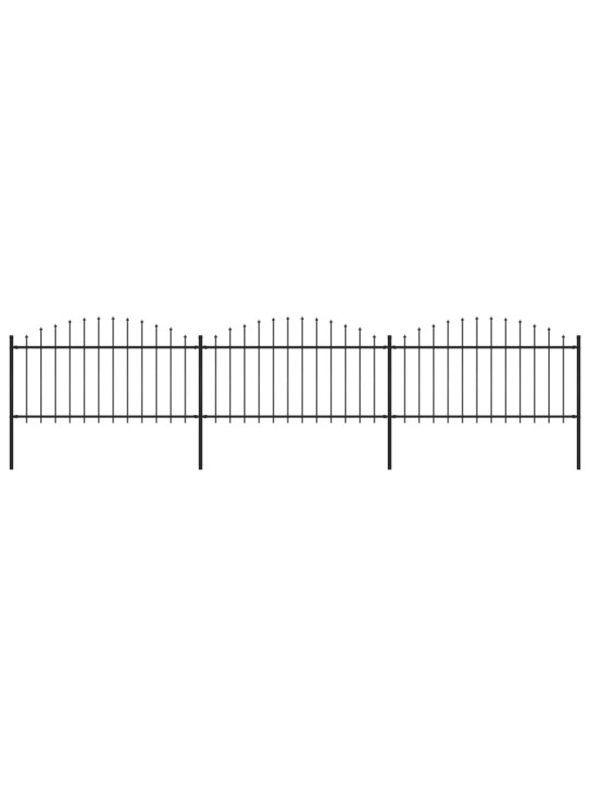 Puutarha-aita keihäskärjillä teräs (1,25-1,5)x5,1 m musta