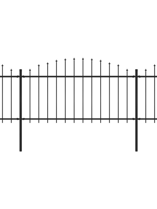 Puutarha-aita keihäskärjillä teräs (1,25-1,5)x5,1 m musta
