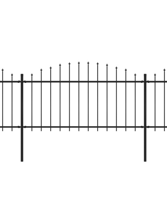 Puutarha-aita keihäskärjillä teräs (1,25-1,5)x8,5 m musta