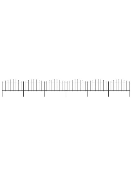 Puutarha-aita keihäskärjillä teräs (1,25-1,5)x10,2 m musta