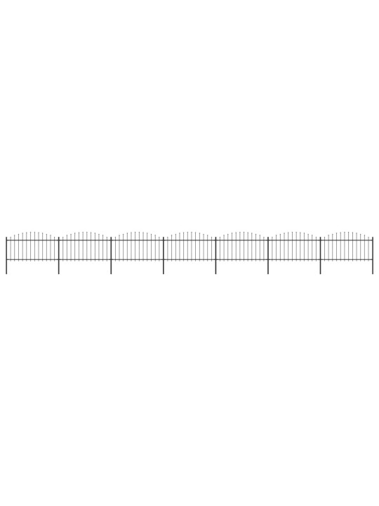 Puutarha-aita keihäskärjillä teräs (1,25-1,5)x11,9 m musta