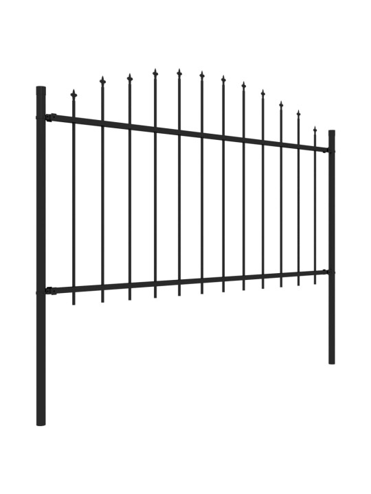 Puutarha-aita keihäskärjillä teräs (1,25-1,5)x11,9 m musta