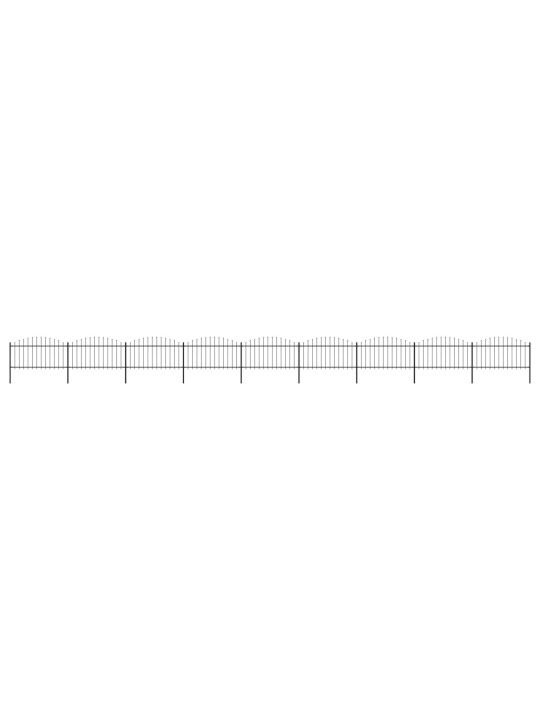 Puutarha-aita keihäskärjillä teräs (1,25-1.5)x15,3 m musta