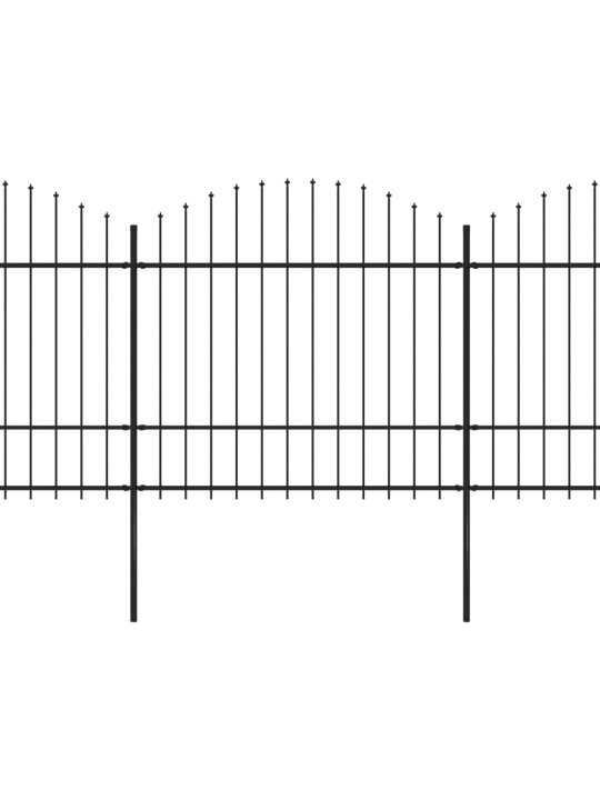 Puutarha-aita keihäskärjillä teräs (1,5-1,75)x3,4 m musta