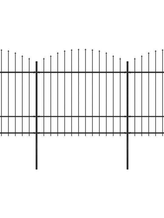 Puutarha-aita keihäskärjillä teräs (1,5-1,75)x6,8 m musta