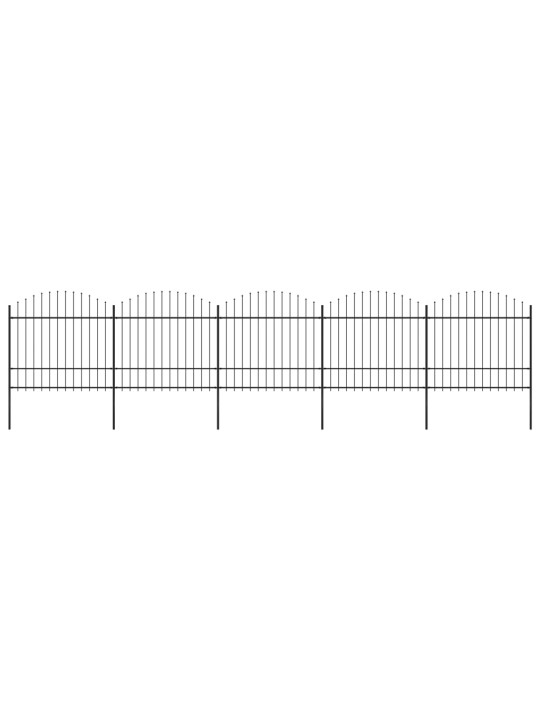 Puutarha-aita keihäskärjillä teräs (1,5-1,75)x8,5 m musta