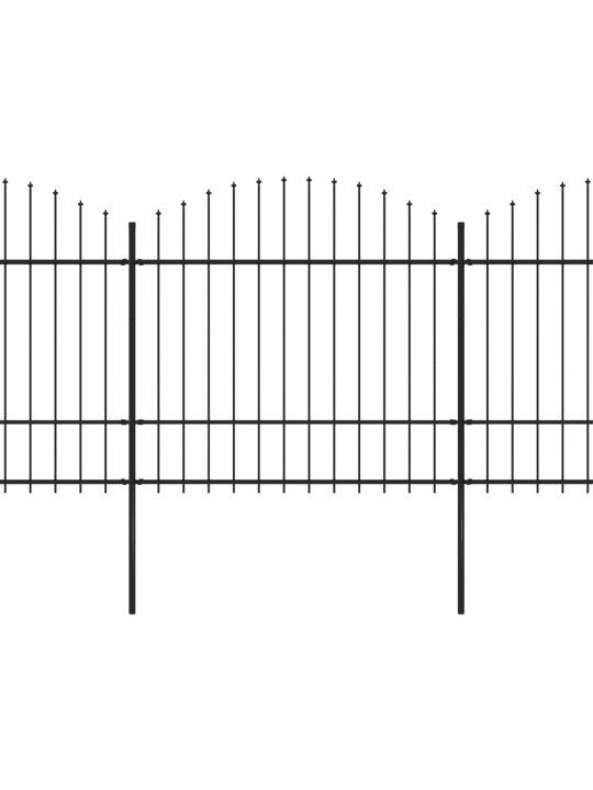 Puutarha-aita keihäskärjillä teräs (1,5-1,75)x10,2 m musta