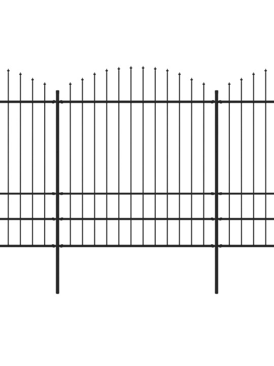Puutarha-aita keihäskärjillä teräs (1,75-2)x8,5 m musta
