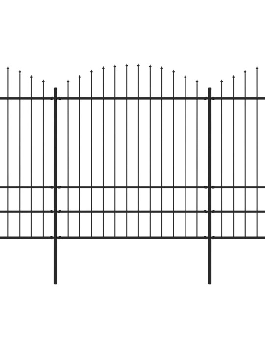 Puutarha-aita keihäskärjillä teräs (1,75-2)x13,6 m musta