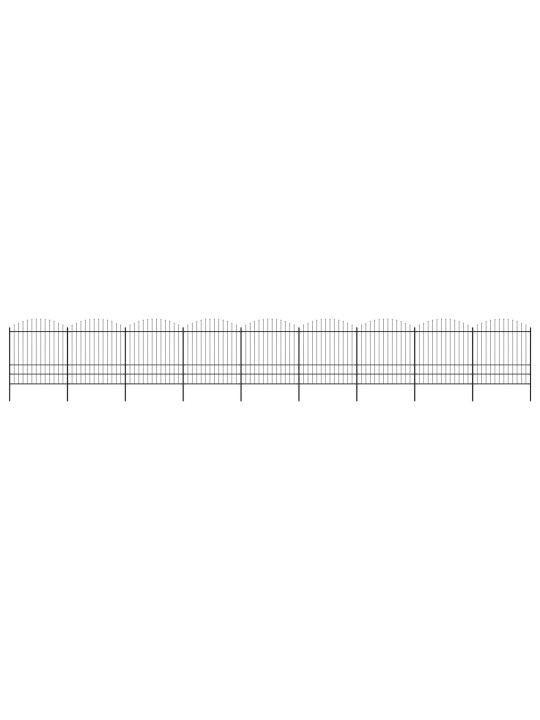 Puutarha-aita keihäskärjillä teräs (1,75-2)x15,3 m musta