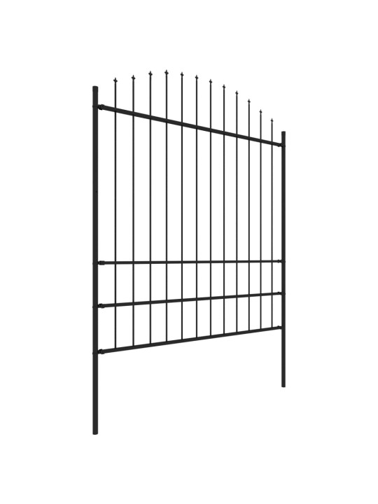 Puutarha-aita keihäskärjillä teräs (1,75-2)x15,3 m musta