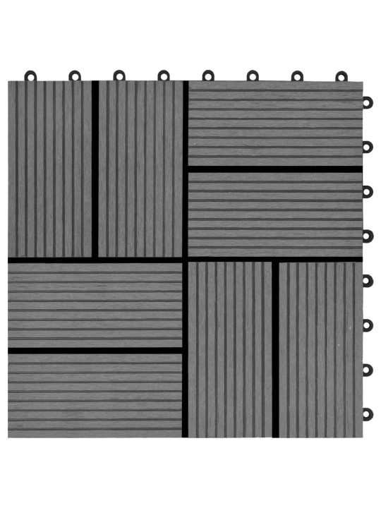 Lattialaatat 22 kpl 30x30cm 2 m² puukomposiitti harmaa