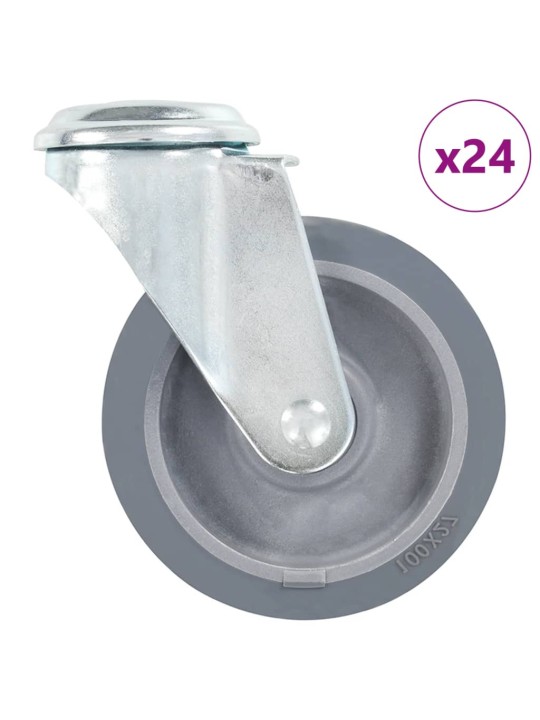Rullapyörät pultinrei´illä 24 kpl 100 mm