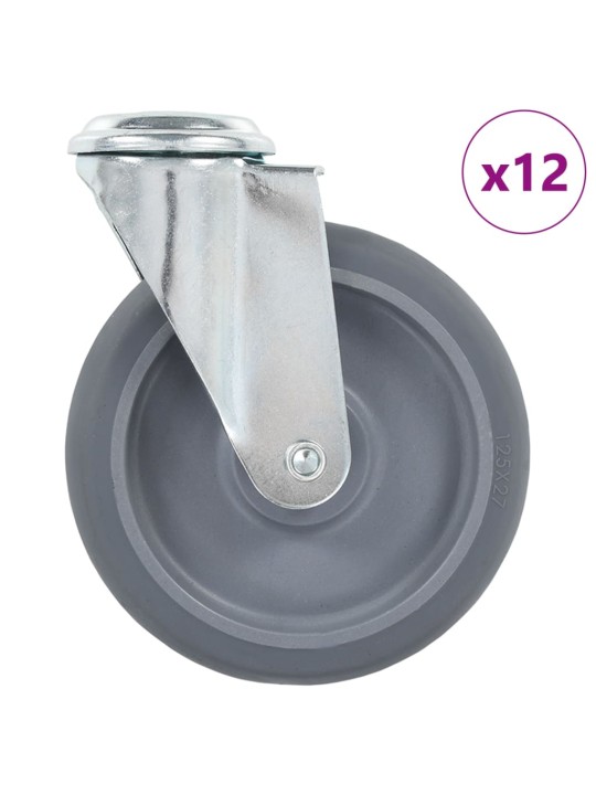 Rullapyörät pultinrei´illä 12 kpl 125 mm