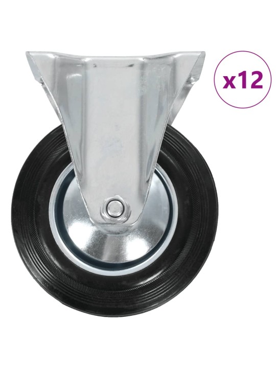 Rullapyörät kiinteät 12 kpl 160 mm