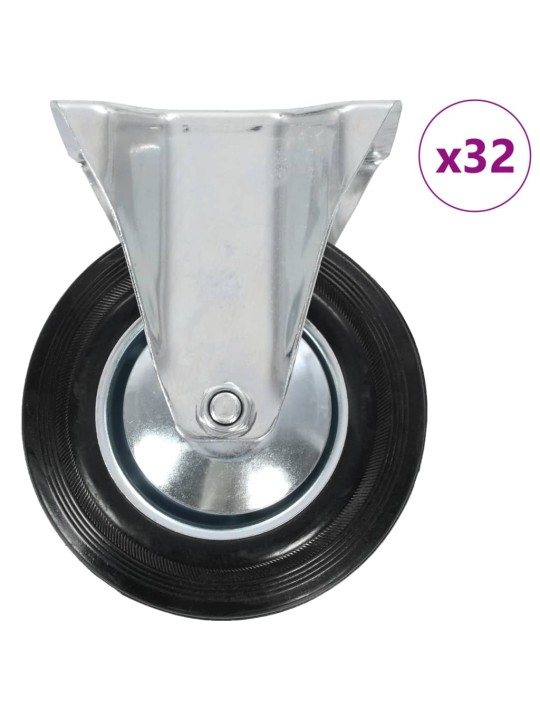 Rullapyörät kiinteät 32 kpl 160 mm
