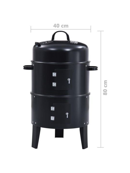 3-in-1 hiilisavustin BBQ-grilli 40x80 cm