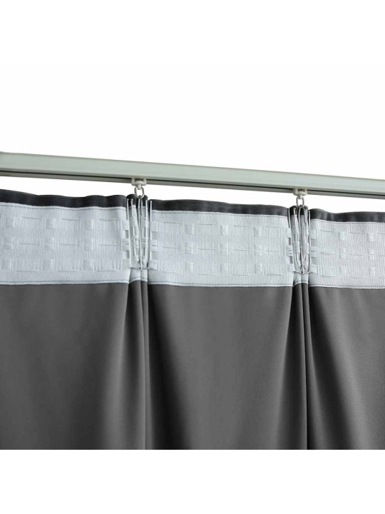 Pimennysverhot koukuilla 2 kpl sametti antrasiitti 140x175 cm