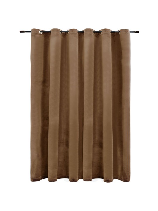 Pimennysverho metallirenkailla sametti beige 290x245 cm