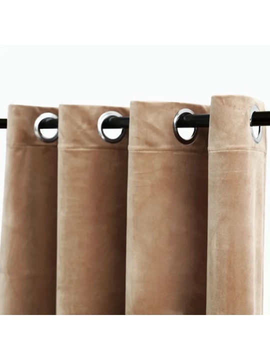 Pimennysverho metallirenkailla sametti beige 290x245 cm