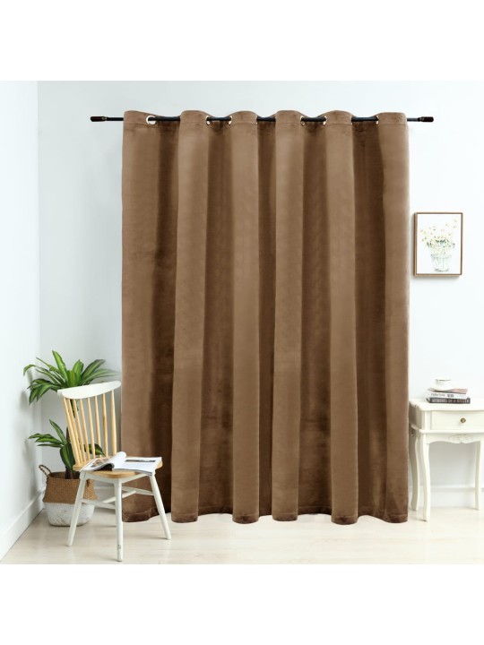 Pimennysverho metallirenkailla sametti beige 290x245 cm